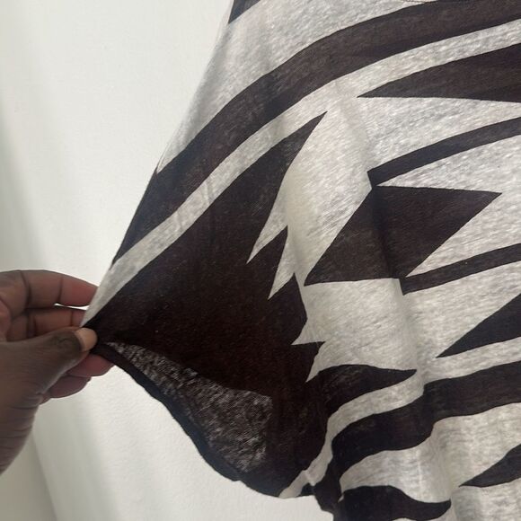 Lauren Ralph Lauren Aztec Pattern Linen Top L - Picture 2 of 5